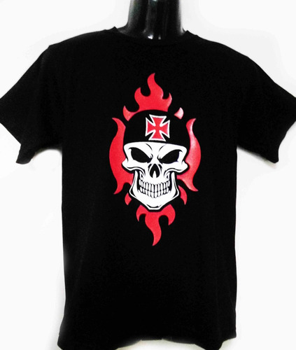 Camiseta De Calavera Con Cruz De Hierro Excelente Skpalace