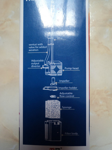 Filtro Interno Dolphin Kf350 Para Nano Acuarios 20-50 Litros