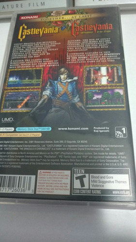 Caixa+manual Castlevania The Dracula X Chonicles Psp