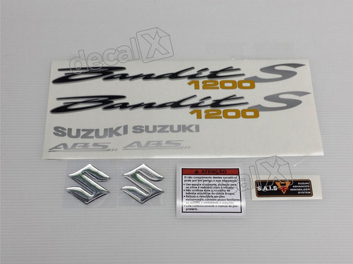 Jogo Faixa Emblema Adesivo Suzuki Bandit 1200s 2007 Vermelha