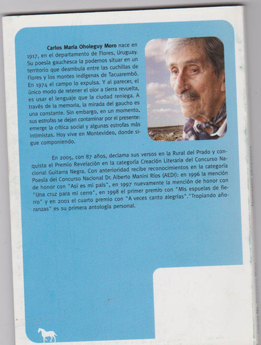 Imagen 2 de 2 de Poesía Gauchesca Tropiando Añoranzas. Carlos Oholeguy Moro.