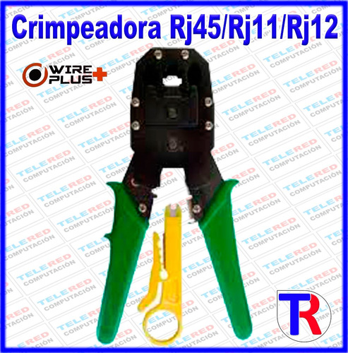 Crimpeadora Ponchadora Rj45 Rj11 Rj12 + Pela Cable Wireplus+