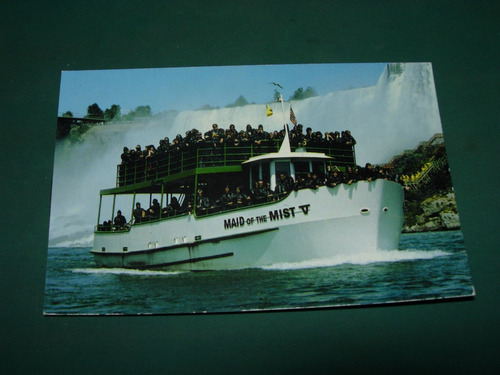 Tarjeta Postal Barcos Botes Maid Mist Cataratas Del Niagara