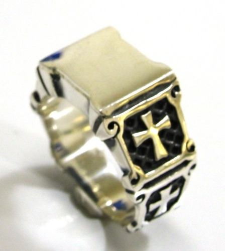 Anel Templario Cruz De Malta Dupla Em Prata 925 - Ma2165