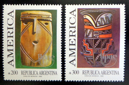 Argentina, Serie Gj 2466-67 Upae América 89 Mint L7224