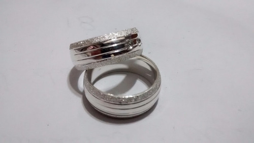Par De Alianças Em Prata 950 Diamantada 8mm Anatômica