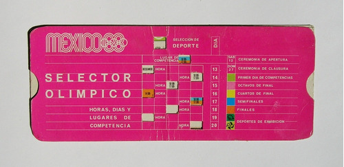 Programa Oficial Selector Olimpico Cartoncillo Mexico 1968