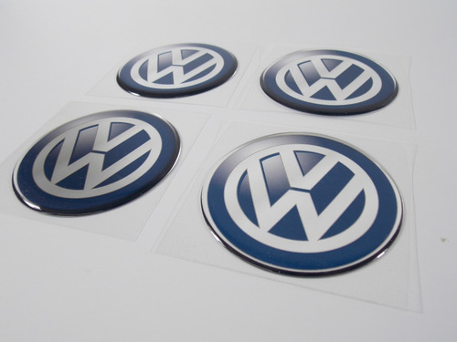 Imagem 2 de 2 de Kit 4 Emblemas Centro Roda Resinado Volkswagen 65mm Cl4