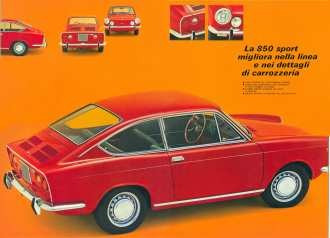 Fiat 850 Sport - Autos Clásicos - Lámina 45 X 30 Cm.