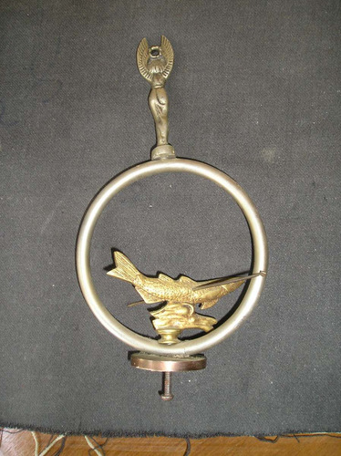 Insignia-mascota Para Auto Antiguo De Bronce Altura 0.23