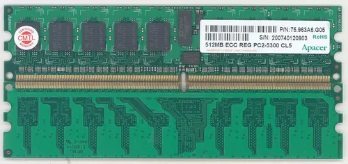 comprar 512mb Ddr2 Pc5300 Dimm Ecc Reg Cl5 Apacer, 75.963a6.g05