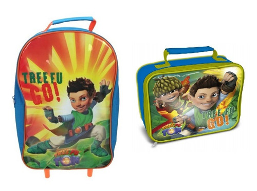 Imagem 1 de 3 de Mochila Infantil De Rodas Do Tree Fu Tom + Lancheira