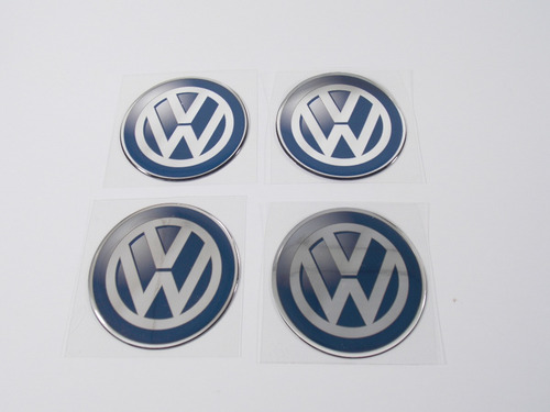 Imagem 1 de 2 de Kit 4 Emblemas Centro Roda Resinado Volkswagen 65mm Cl4
