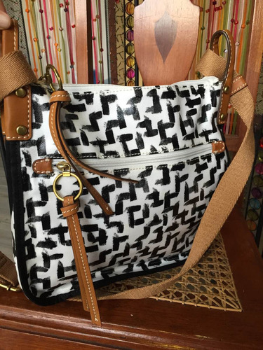 Bolsa Fossil Crossbody Blanco Y Negro Nueva Original