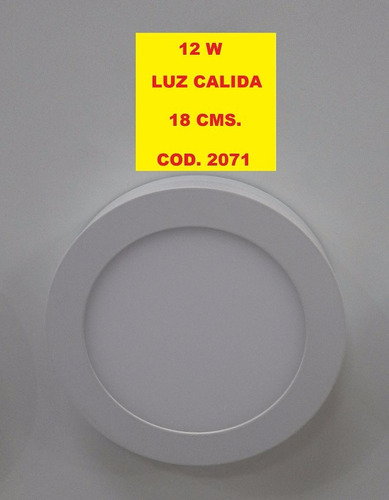 Plafon Led Luz Calida 12w 18 Cms De Diametro