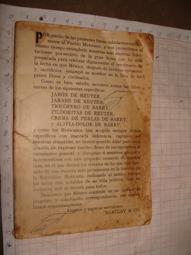 Libro Antiguo Folleto Barclay  Con Motivo Del Centenario De