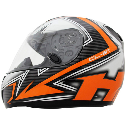 Capacete Hjc Cl-st Rocker Laranja Preto Branco Mc7 | Parcelamento sem juros