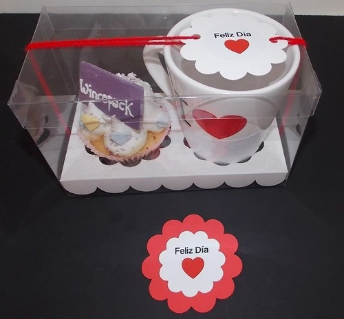 Caja Para 2 Cupcakes (pack X 25 U) Pvc Transparente Acetato