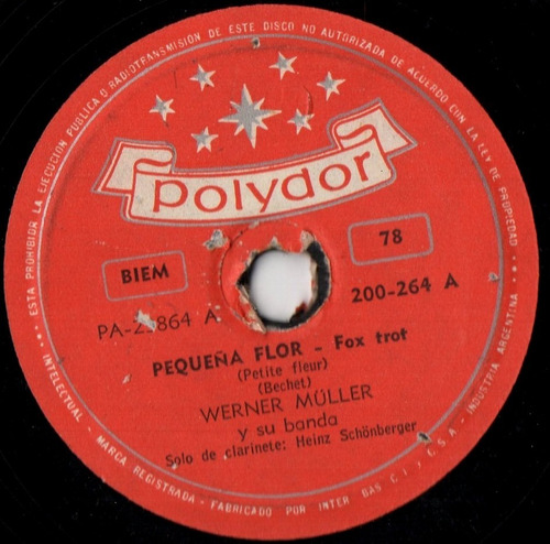 Werner Müller Y Su Banda   -   Pequeña Flor    -   78 R.p.m.
