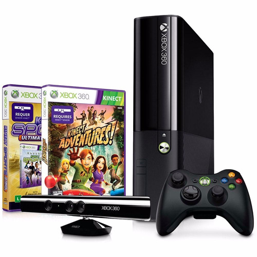 Console Xbox 360 4gb Sensor Kinect  Controle Sem Fio  2jogos