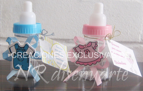 Souvenir Nacimiento Mamaderas Baby Shower Con Tarjeta