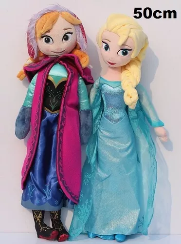 Bonecas Pelúcia Frozen Anna E Elsa Pronta Entrega 50cm