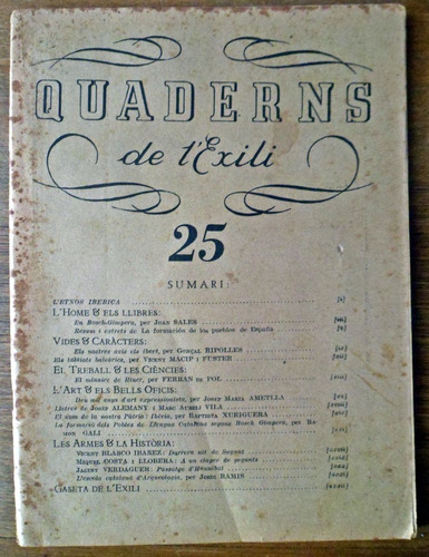 Quaderns De L Exili  1947 No.50 Catalunya Coyoacan Mexico