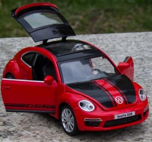 Automodelo Miniatura Réplica Volkswagen Beetle Gsr Luz E Som