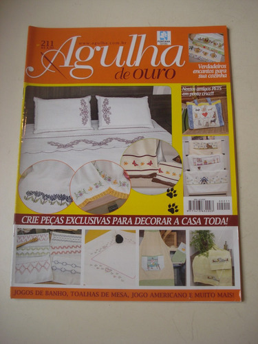 Revista Agulha De Ouro N°211 Crochê Ponto Cruz Jogo Banho