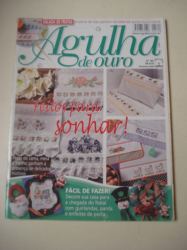 Revista Agulha De Ouro N°160 Crochê Ponto Cruz Cama Mesa