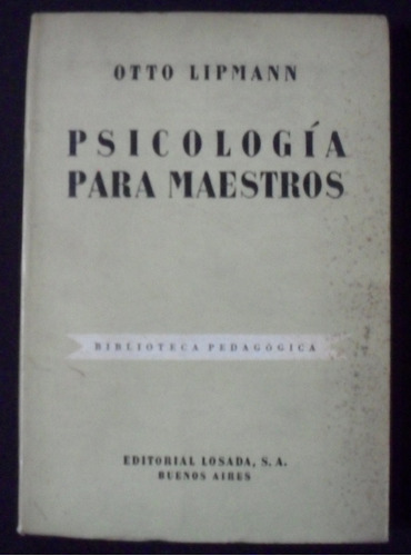 Psicologia Para Maestros Otto Lipmann