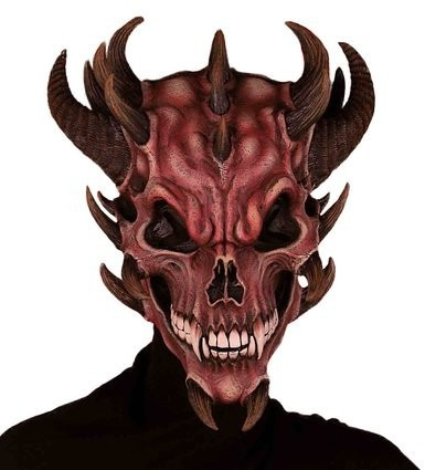 Mascara Halloween Terror Calavera De Diablo O Demonio Latex