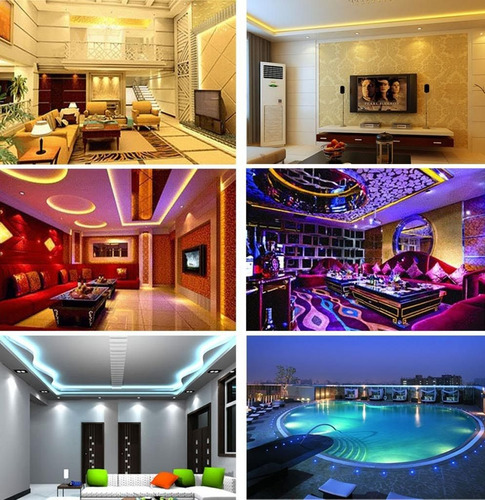 Imagen 4 de 10 de Tira Luces Led 5050 Rgb Exterior Control + Fuente Kit 5 Mts