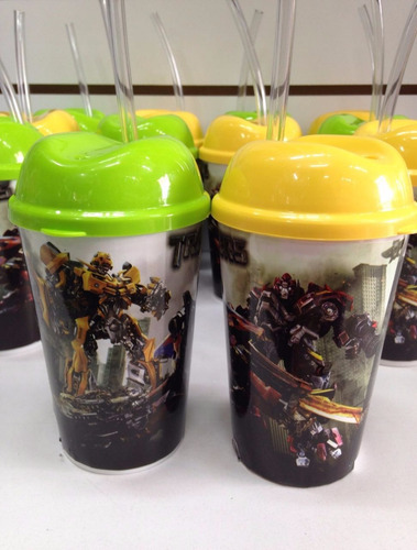 Vaso Pitillo Transformers Sorpresas Fiestas Piñatas Regalos