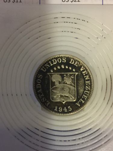 Escasa Moneda De  5 Centimos De Venezuela 1945