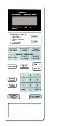 Frente Membrana Microonda  Crownmustang Nw231b Md 8-2484