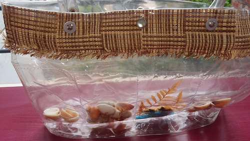 Bolso Transparente C Caracoles Mar Ideal Playa Pile