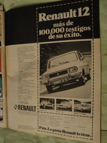 Publicidad Renault 12 Ts Año 1977