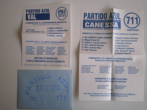 Elecciones 1994 Partido Azul Lista 711  1711 Roberto Canessa