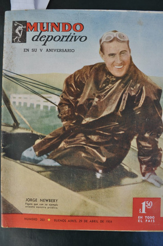 Revista Mundo Deportivo N263 Jorge Newbery Peronismo 1954