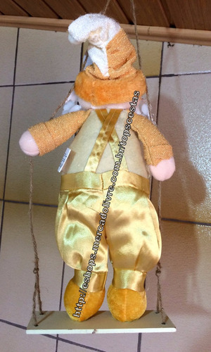 Papai Noel Dourado Balanço Enfeite Natal Decoração