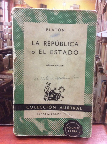La República O El Estado - Platon- Espasa-calpe - Austral (Usado)