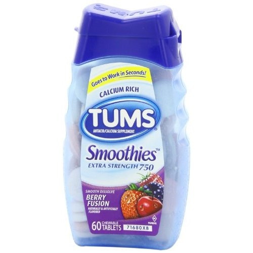 Tums Smoothies Antiácido Tabletas Masticables Berry Fusión -