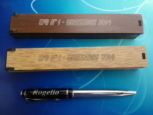 12 Boligrafo Grabado Laser Con Estuche Souvenir Egresados