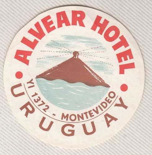 Luggage Antiguo Sticker Hotel Alvear Montevideo Cerro Faro