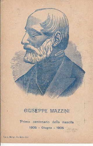 Masoneria Antigua Postal Italia Centenario De Mazzini 1905