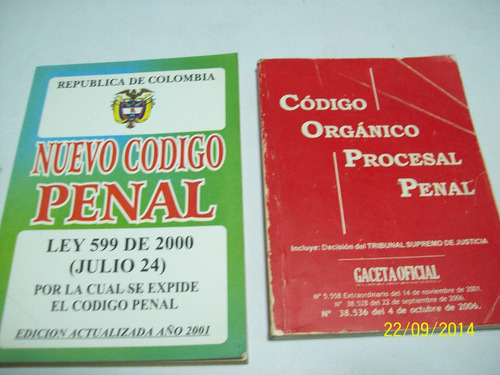 Libro:codigo Organico Procesal Penal-venezolano Y Colombiano