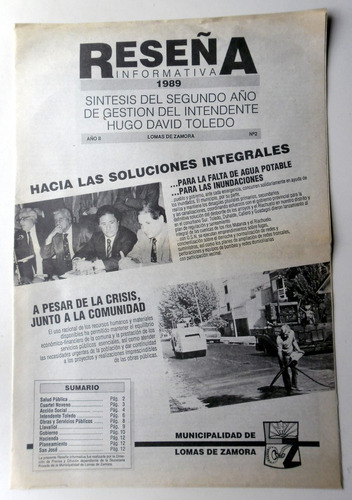 Reseña Informativa 1989 - Intendente Toledo, Lomas De Zamora