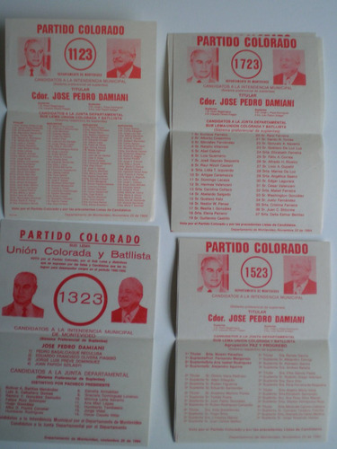 Elección Municipal 1984 Partido Colorado Lista Damiani Inten