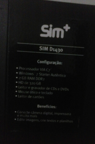 Computador, +sim Tela Fina Ótimo Estado